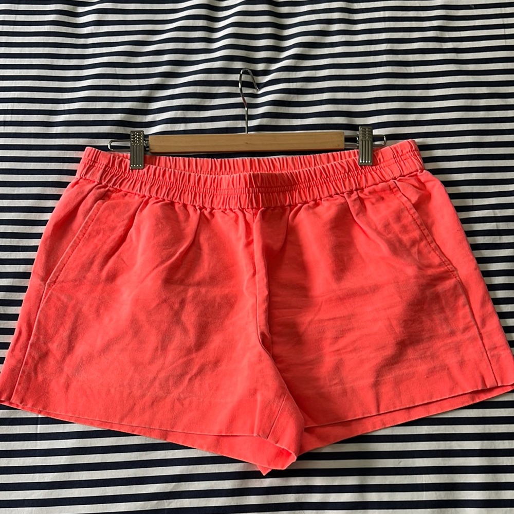 Neon Orange J.Crew summer boardwalk shorts